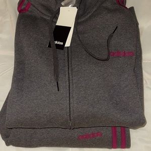 Adidas Grey and hot pink jogging suit…New /w tags